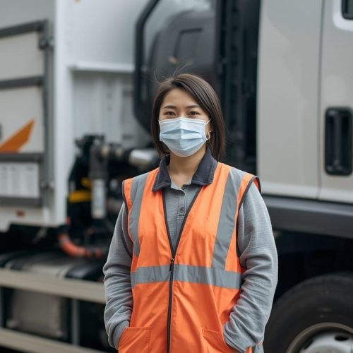 image recommandée Équipe en tenue de travail camion de débarras